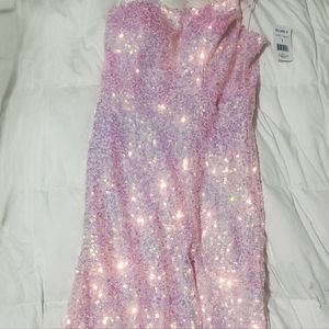 Long Pink Sequin Gown Juniors Size 7